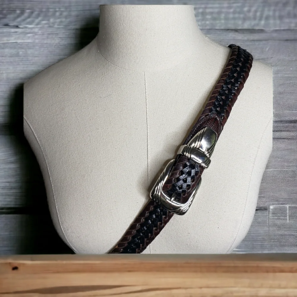 Arden Leather Co. Western Southwest Metalic Buckle End Rodeo Leather Braided Blt